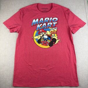 Mario Kart Since 92 Graphic T-Shirt Mens L Red Nintendo Racing Mario Tee‎